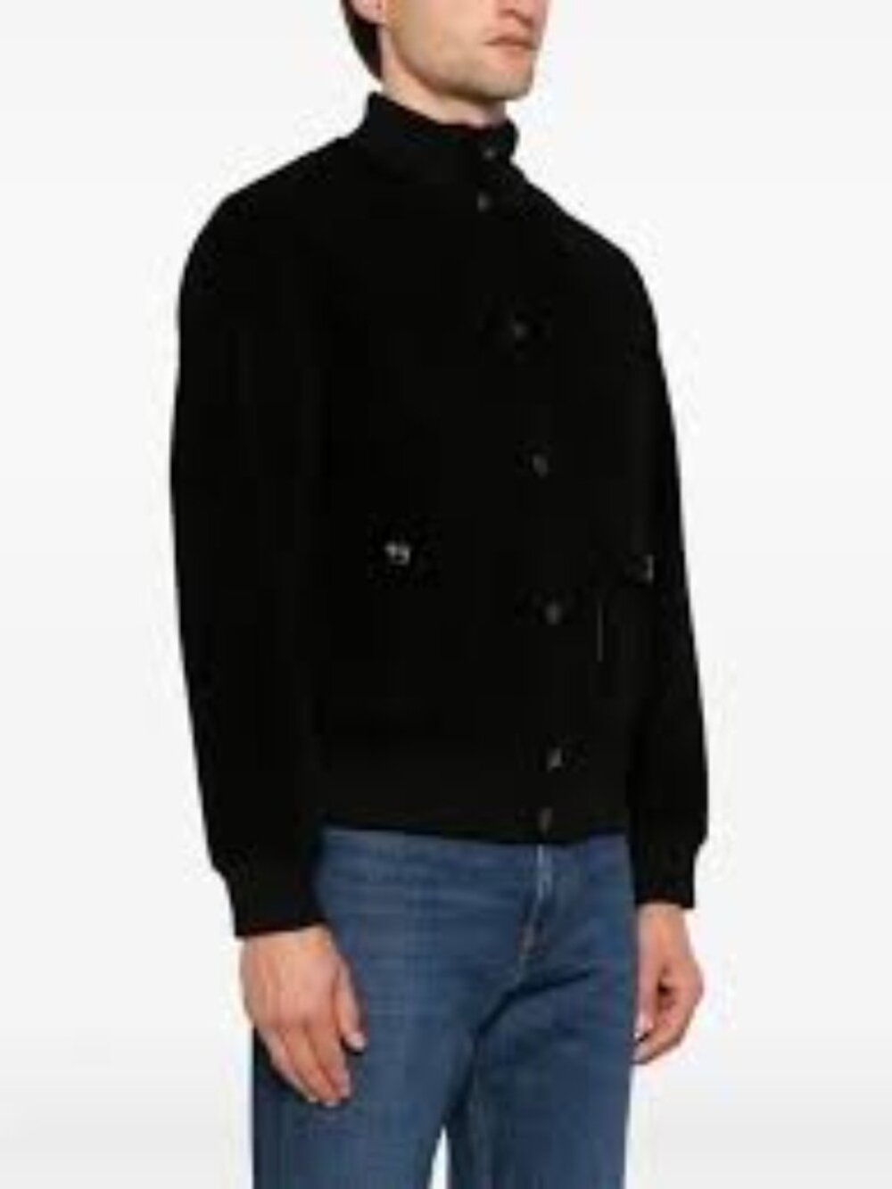 Circolo 1901 button-up high-neck jacket black Cotton Blend Italy  size L/XL
